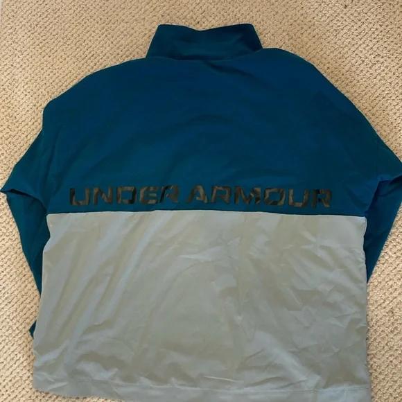 Under Armour Teal and Light Blue Full-Zip Jacket, Windbreaker Material, Large - Picture 6 of 7